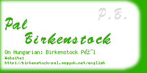 pal birkenstock business card